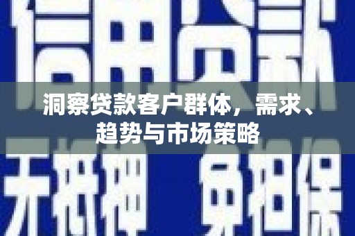 莱城洞察贷款客户群体，需求、趋势与市场策略