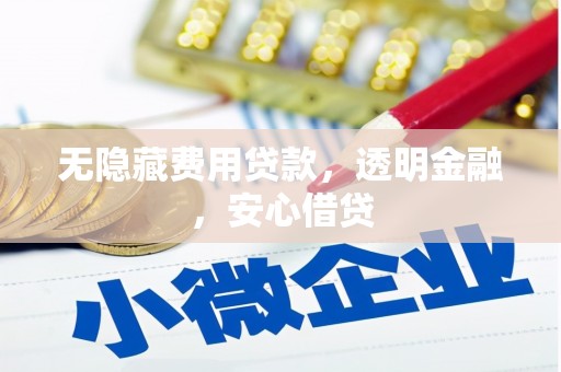 吴川无隐藏费用贷款，透明金融，安心借贷